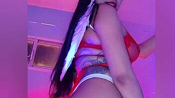 only for you viewers, this beautiful colombian angel is squirting crazy with dildo