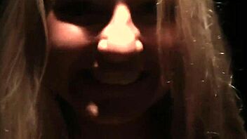 Hot damn, amateur blonde gets cumshot on pussy in public!