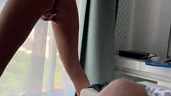 quick sex with a hot teen in leather jacket, pov style.