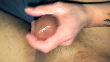 Slutty wife teases husband with epic handjob until he bursts everywhere.