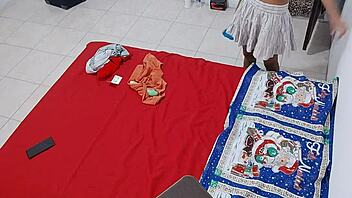 Latina Brunette MILF Prepares For Homemade Porn Scene In Spanish.