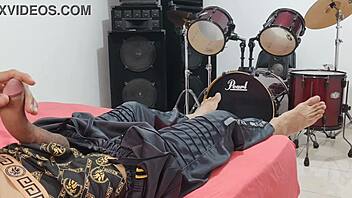 Man Masturbates His Big Cock In Front Of The Camera