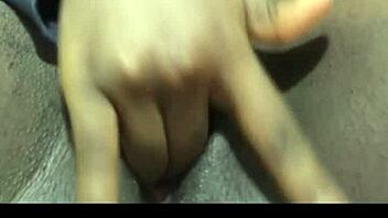 black wet pussy solo masturbation, huge ass creampie orgasm 😍