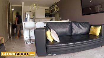 Amateur Colombian model gets rough pussy pounding at fake interview