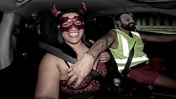 She Returns From Halloween Party Bent Over And Fucked