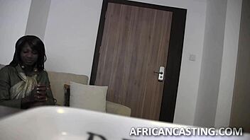 monster cock stretches tight black pussy.