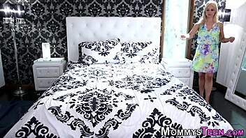 Busty MILF Stepmom Lesbians in First Time Oral Fun