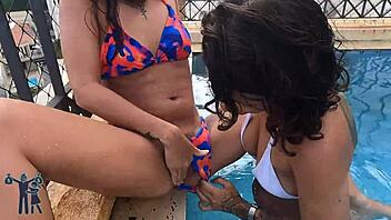 women showing they dont need men for handjob and fetish fun, brazilian brunette