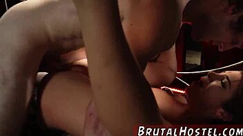 ebony teen in bondage trouble with blonde tourist 😈