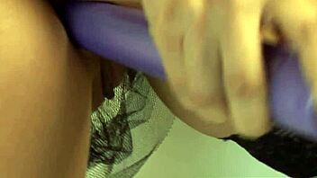 Diamond decides to show off her amazing curves in a purple corset