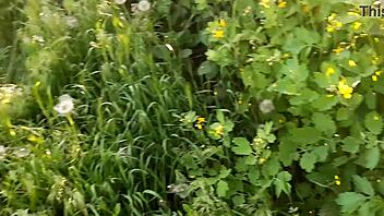 we feel so connected masturbating with our hairy neighbor on the street, cumming together in orgasm.