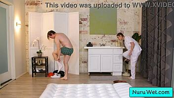 I-I rubbed my naked body on the horny client during the nuru massage, Delilah Day