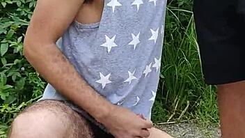 i sucked the endowed farmer in the field and his friend filmed it all