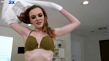 Luscious brunette babe Samantha Reigns gets amazing fuck in cowgirl and riding positions with facial.