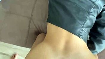 quick sex with a hot teen in leather jacket, pov style.