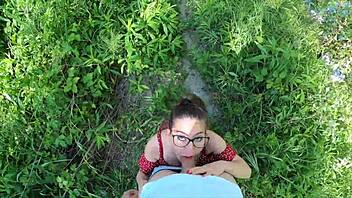 Petite Girl Lost in Forest Screams, Sucks Big Cock for Help