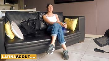 Amateur Colombian model gets rough pussy pounding at fake interview