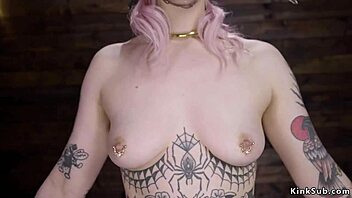 Alt pale slave's ass whipped hard in dungeon