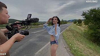 Behind scenes with Ria Sunn and Kaitlyn Katsaros in assfucking action