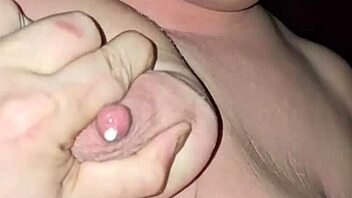 Milk from tits while riding cock