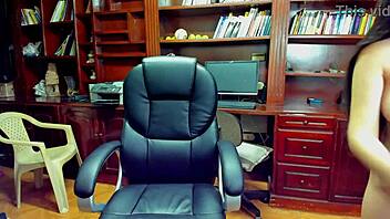 Secretary Masturbates Anal in Office