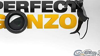 teen girl gets covered in cum from six guys in bukkake