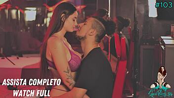 Victoria Camargo moans intensely while experiencing a powerful squirting orgasm in the bedroom