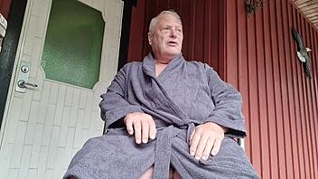 Chris, old man, shaved outdoors
