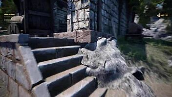 In this let's play video, clothes get ripped during striptease leading to blowjob and cumshot on pussy