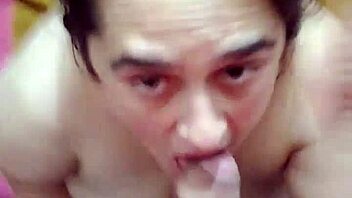 My neighbor's slut sucks my cock and begs for cum on her face