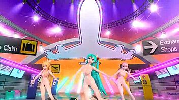 Hatsune miku rin and luka nude in tricolore airline