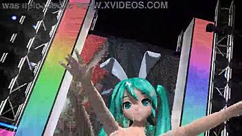 Hatsune Miku struts in nude bunny costume for Project Diva
