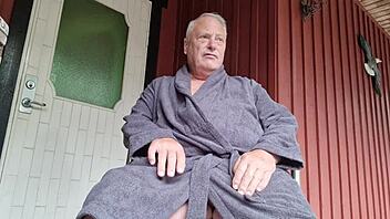 Chris, old man, shaved outdoors