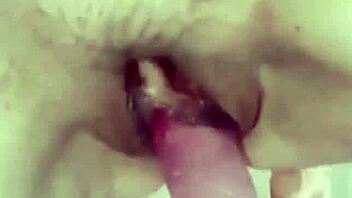 skinny milf rides dildo cowgirl style