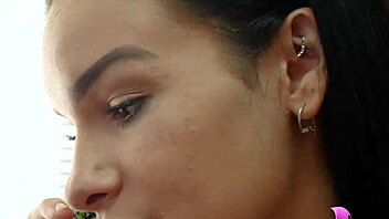 eden sin gets cunnilingus and finger play