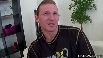 The cuckold waits as his wife kirshley swoon sucks and fucks another man