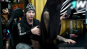 ruan gets horny as bibi griffo grinds on his lap - podcast pupum no barraco