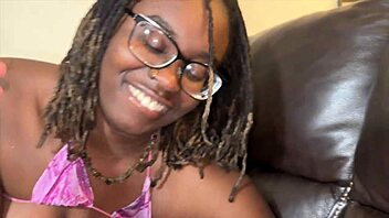 tee vuitton teases pretty black gf with taboo striptease and facial