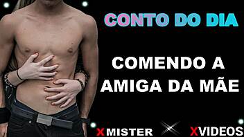 Eating the mother's friend in an erotic story.