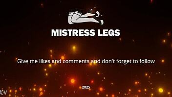 Goddess teases with big booty and feet in white stockings on red couch 😍