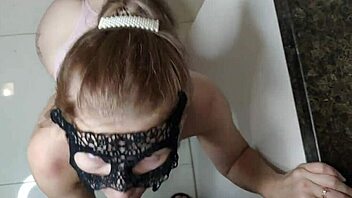 Stepdaughter sucks huge cock, gets cum on face