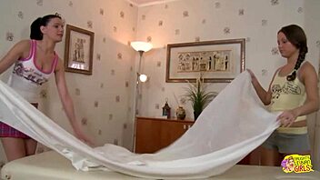 Sensual Oily Massage Leads to Intense Lesbian Sex with Brunette Babes