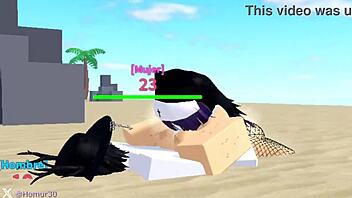 They take a woman with purple hair in this anime hentai