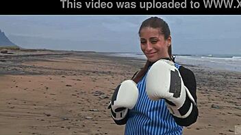 Beautiful Italian Silvia Soprano dominated rough on Norwegian beach