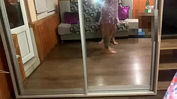Cute milf bent over for intense doggystyle near mirror