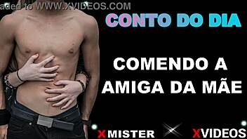 Eating the mother's friend in an erotic story.