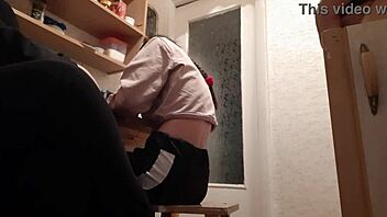 Stepmother watches while preparing for exam