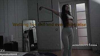 Wetting her self and everything else with wet hairy pussy