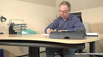 Old Boss Fucks Skinny Teen At Interview