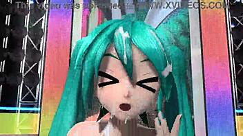 Hatsune Miku struts in nude bunny costume for Project Diva